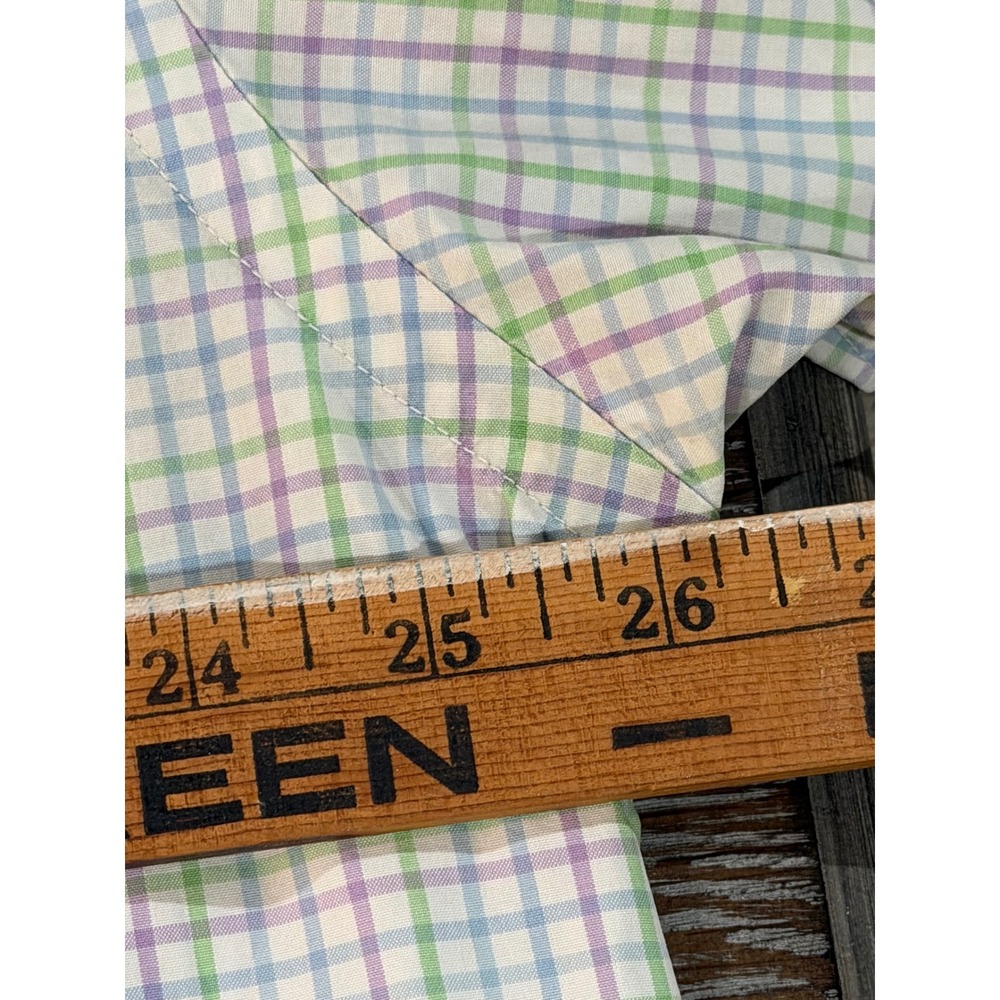 Vineyard Vines Tucker Shirt Mens XL Plaid Button Down Blue Green Purple Cotton - Picture 4 of 6